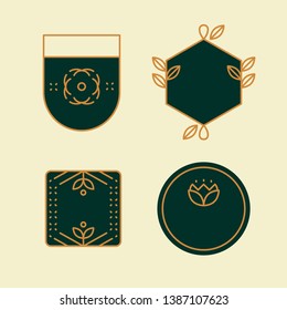 Geometric shaped badge collection vector