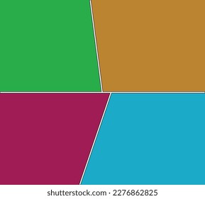 geometric shaped colorful background, there is an abstract line in the middle that separates the shapes.
