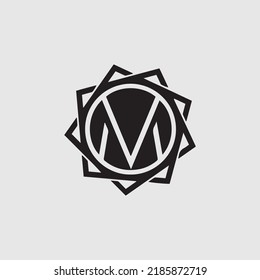 Geometric Shaped Letter M Logo Design