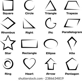 Geometric Shapes 2d. Set of icons