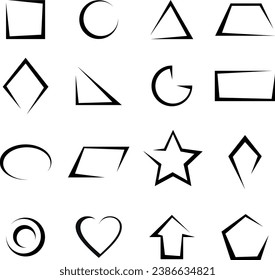 Geometric Shapes 2d. Set of icons