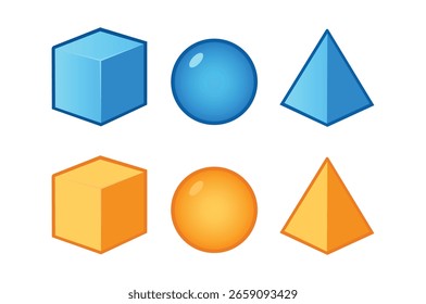 Geometric Shapes in 3D Cartoon Style