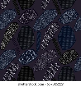  Geometric shapes. Abstract Background Design. Vector Seamless Dark Pattern.