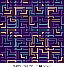 Geometric shapes abstract background. Maze pattern modern wallpaper