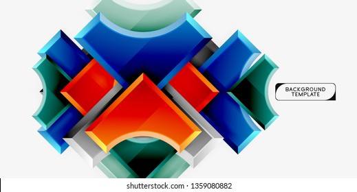Geometric shapes abstract background. Vector