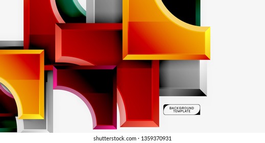Geometric shapes abstract background. Vector