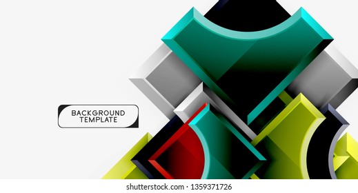 Geometric shapes abstract background. Vector