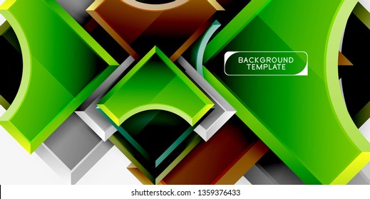 Geometric shapes abstract background. Vector