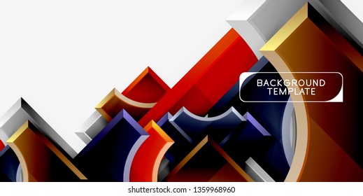 Geometric shapes abstract background. Vector