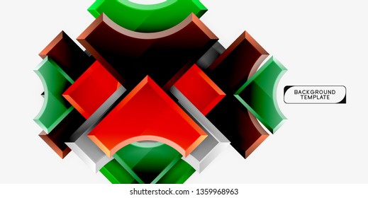 Geometric shapes abstract background. Vector