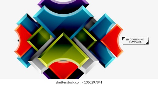 Geometric shapes abstract background. Vector