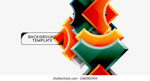 Geometric shapes abstract background. Vector