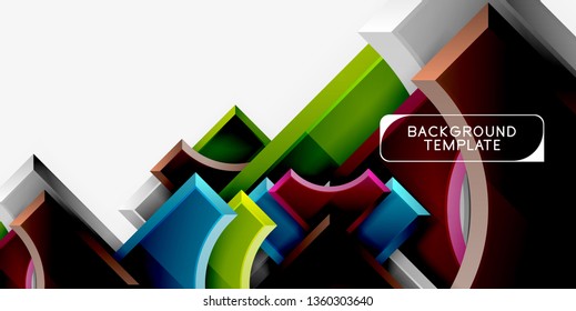 Geometric shapes abstract background. Vector
