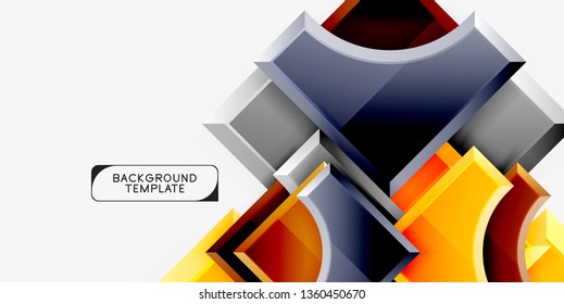 Geometric shapes abstract background. Vector