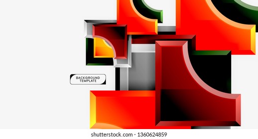 Geometric shapes abstract background. Vector