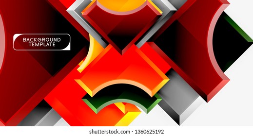 Geometric shapes abstract background. Vector