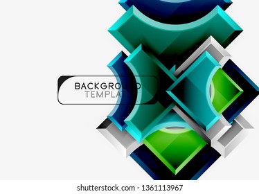 Geometric shapes abstract background. Vector