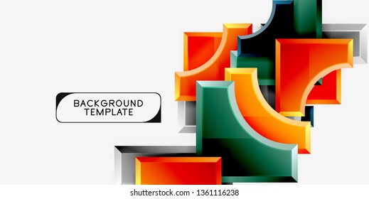 Geometric shapes abstract background. Vector