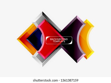 Geometric shapes abstract background. Vector