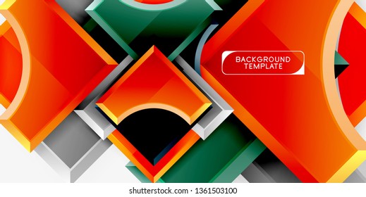 Geometric shapes abstract background. Vector