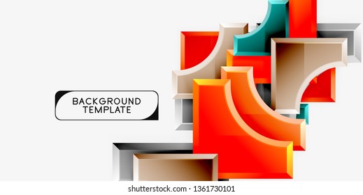 Geometric shapes abstract background. Vector