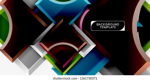 Geometric shapes abstract background. Vector