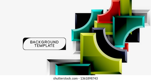 Geometric shapes abstract background. Vector