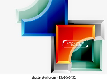 Geometric shapes abstract background. Vector