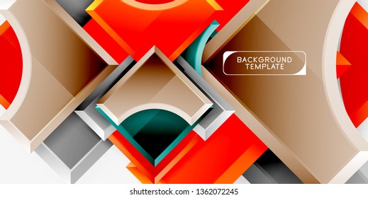 Geometric shapes abstract background. Vector