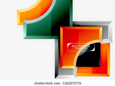 Geometric shapes abstract background. Vector
