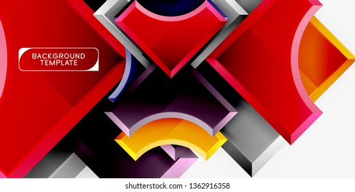 Geometric shapes abstract background. Vector