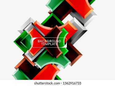 Geometric shapes abstract background. Vector