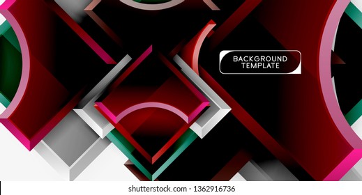 Geometric shapes abstract background. Vector