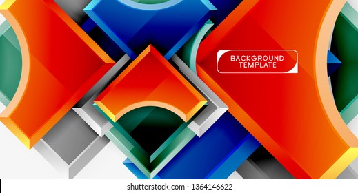 Geometric shapes abstract background. Vector