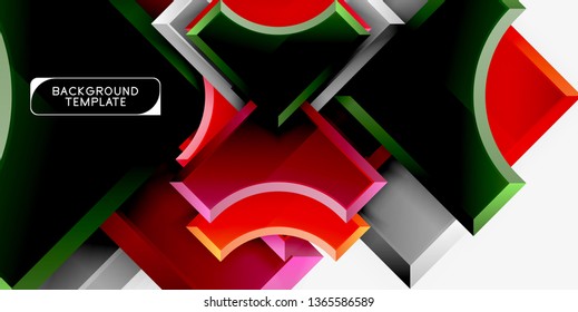 Geometric shapes abstract background. Vector