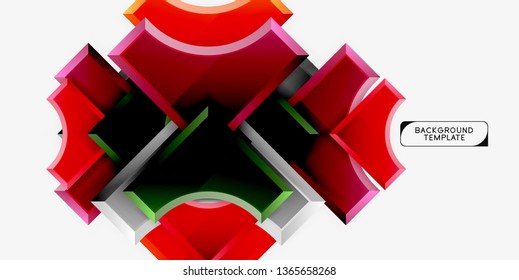 Geometric shapes abstract background. Vector