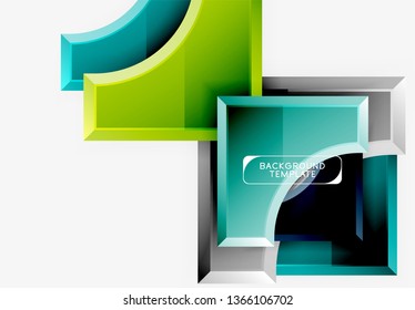 Geometric shapes abstract background. Vector