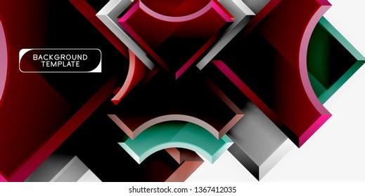 Geometric shapes abstract background. Vector