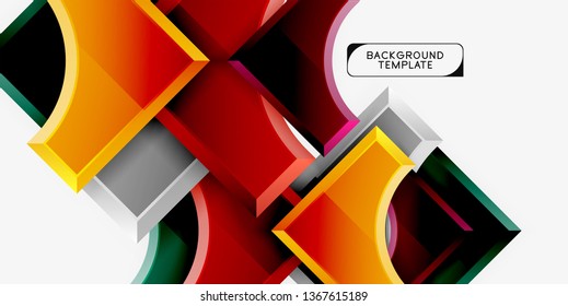 Geometric shapes abstract background. Vector