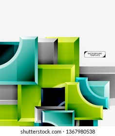 Geometric shapes abstract background. Vector