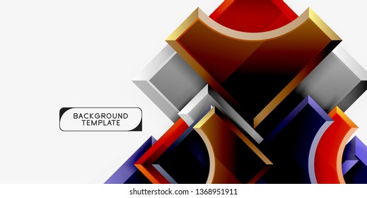 Geometric shapes abstract background. Vector