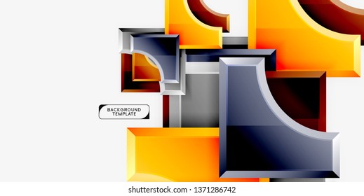 Geometric shapes abstract background. Vector