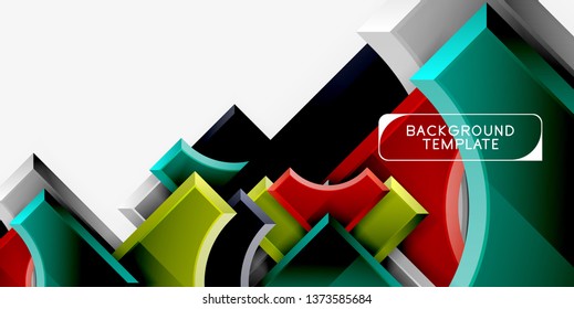 Geometric shapes abstract background. Vector