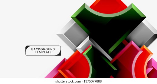 Geometric shapes abstract background. Vector
