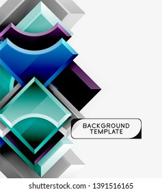 Geometric shapes abstract background. Vector