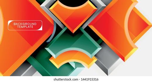 Geometric shapes abstract background. Vector