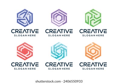 Geometric shapes abstract logo design