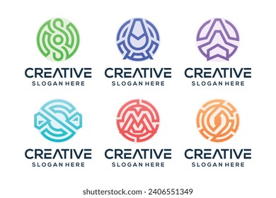 Geometric shapes abstract logo design