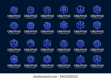 Geometric shapes abstract logo design