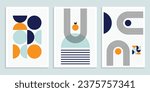 Geometric shapes in abstract minimalist wall art posters